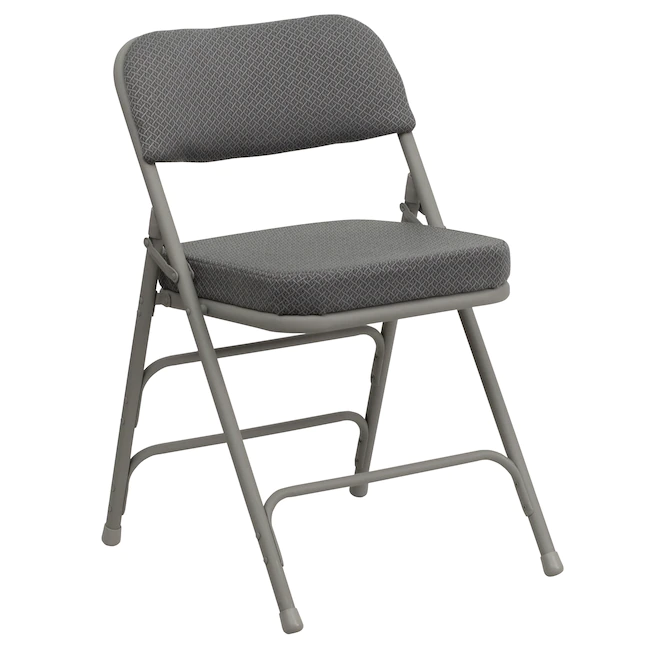 Flash Furniture 2-Pack Gray Fabric/Gray Frame Standard Folding Chair with Padded Seat (Indoor)