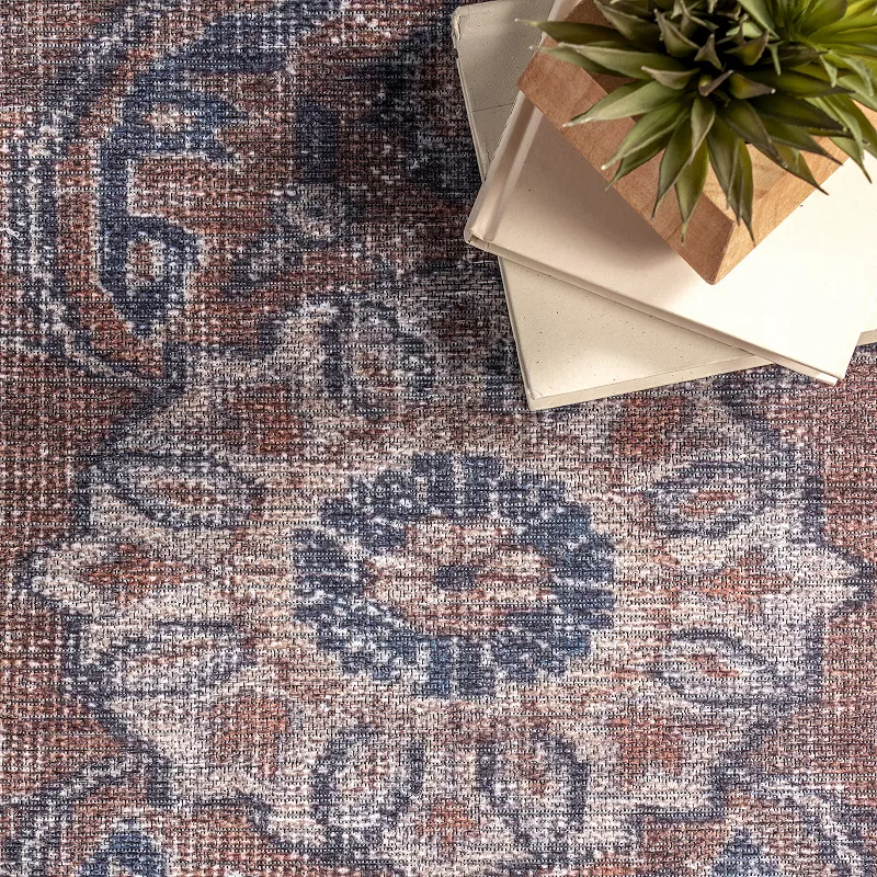 nuLoom Sariyah Printed Floral Flatweave Area Rug