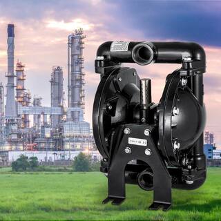 VEVOR Air-Operated Double Diaphragm Pump 1 in. Inlet Outlet Nitrile Diaphragm Aluminum 35 GPM Max 120PSI 275.6 ft. Head Lift YBGMBQBY4-25L0001V0