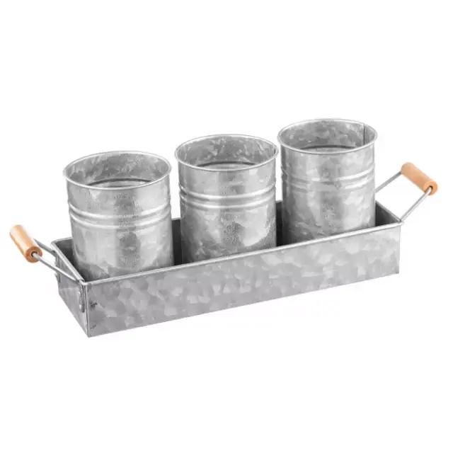 Luxury Garden Planter Set Of 3 Piece Metal Iron Buckets for Garden Patio Home Decoration tin cans sale Easter Buckets farm House