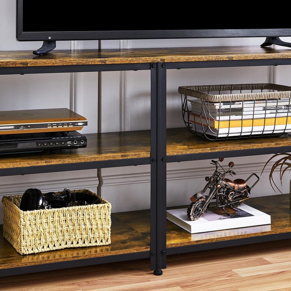 TV Stand 70 Inch  Media Entertainment Center with 3 Tier Storage Shelves  63\