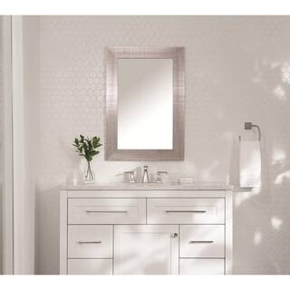 Home Decorators Collection 24 in. W x 35 in. H Rectangular PS Framed Wall Bathroom Vanity Mirror in Brushed Nickel 6248WK-OD2435