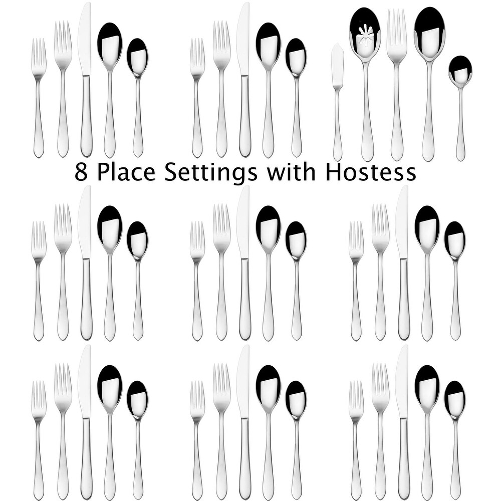 Fitz and Floyd 18.10 Nevaeh Coupe 45 Piece Flatware Set