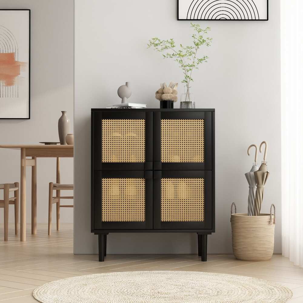 Rattan Mesh Storage Cabinet   N/A