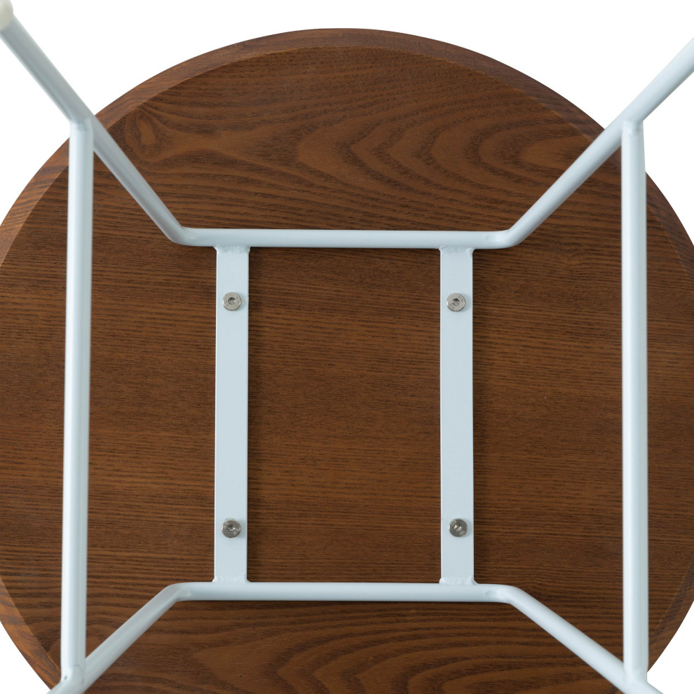 LeisureMod Rossmore Modern Round Side Table With White Steel Frame   Midcentury   Side Tables And End Tables   by LeisureMod  Houzz