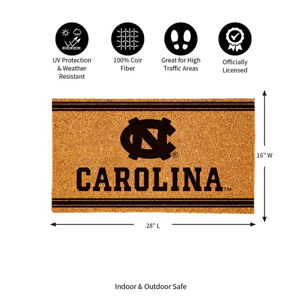 Evergreen University Of North Carolina Logo Turf Mat Brown 28 X 16 Inches Indoor Outdoor Doormat