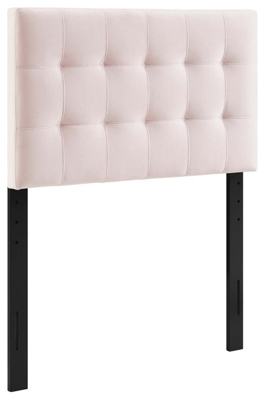 Modway Lily Biscuit Tufted Twin Performance Velvet Headboard in Pink   Transitional   Headboards   by Homesquare  Houzz