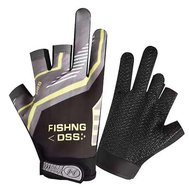 Three-finger Fishing Gloves Non-slip Wear-resistant Breathable Sunscreen Outdoor Riding Men's