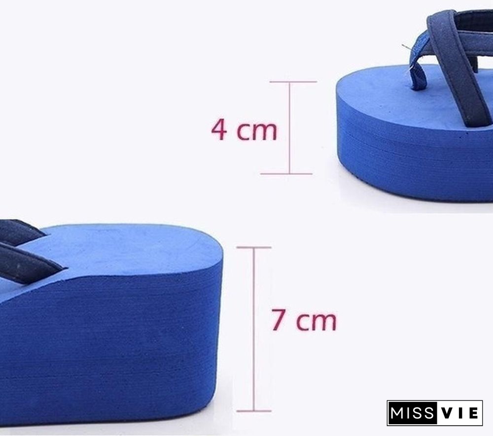 7 Colors Fashion Women Summer Casual Flip Flops Beach Slippers Sandals Summer Wedge Sandals Shoes