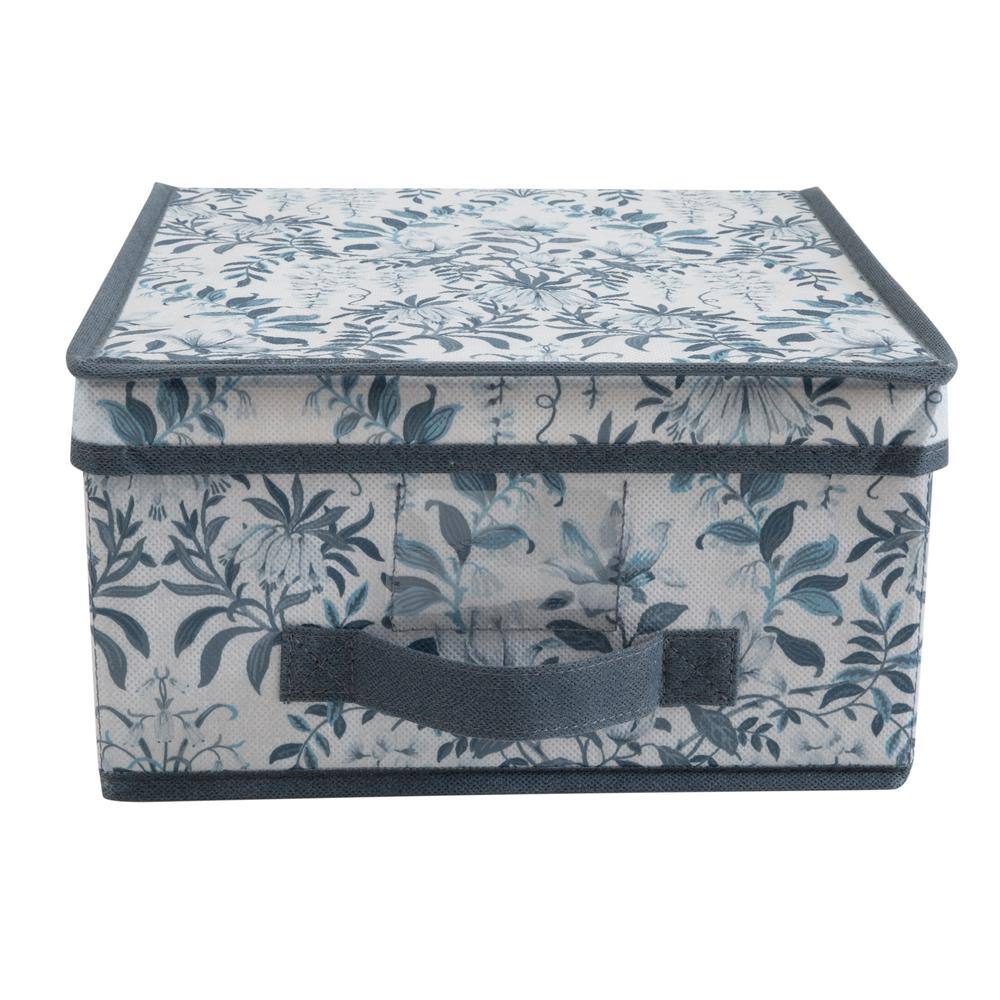 Laura Ashley 3.4 Gal. Medium Storage Box in Parterre Blue LA-95820