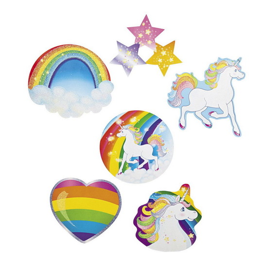 Fun Express 265676 Unicorn Glitter Cutouts (6 Piec...