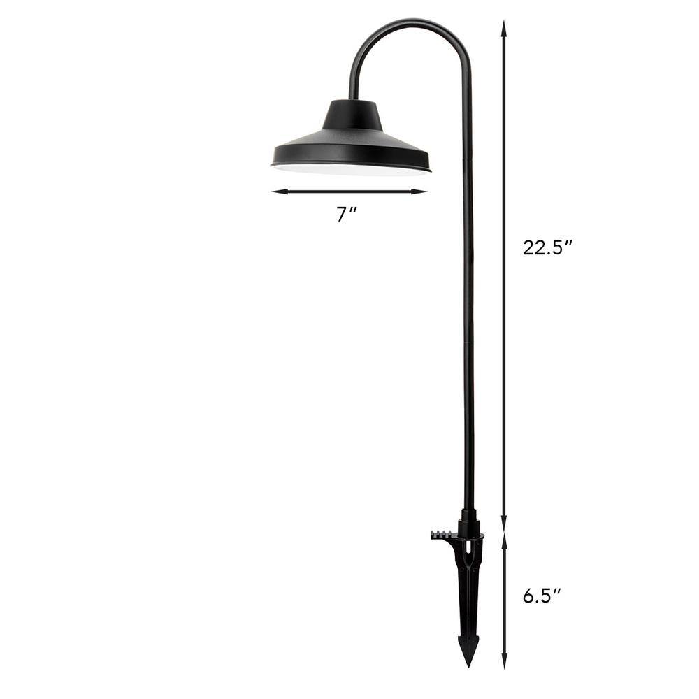 Hampton Bay Covington Low Voltage Black LED Shepherd Hook Modern Farmhouse Path Light 99206