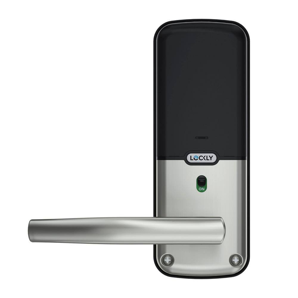 Lockly Secure PRO Satin Nickel Smart Alarmed Locks Latch with 3D Fingerprint and WiFi (Works with Alexa and Google Home) PGD 628W SN