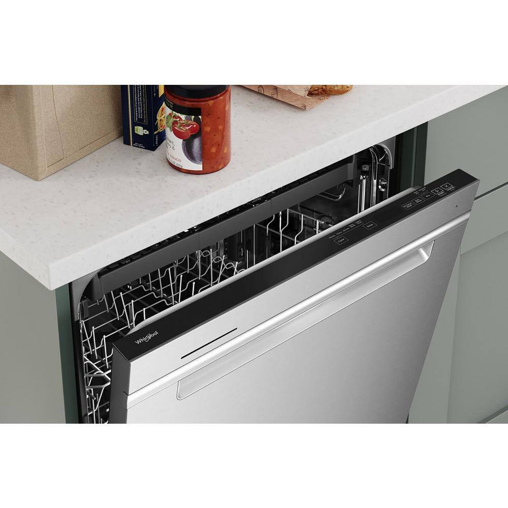 Whirlpool 24 in. Fingerprint Resistant Stainless Steel Top Control Built-In Tall Tub Dishwasher with Third Level Rack 47 dBA WDTA50SAKZ