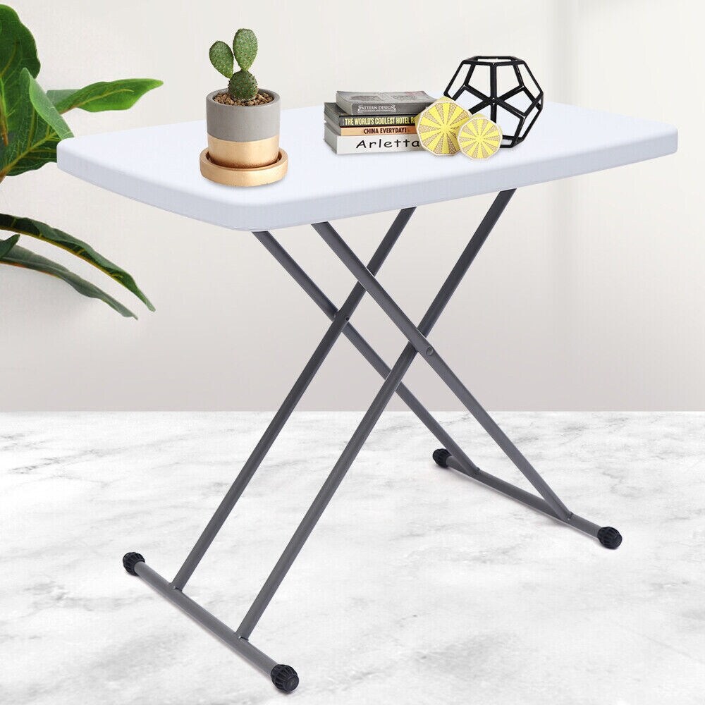 30 Inch Metal Adjustable Folding Desk Tray Table