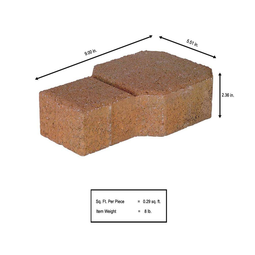 Pavestone Decorastone 9.06 in. L x 5.51 in. W x 2.36 in. H Oldtown Blend Concrete Paver (350 Pieces100 sq. ft.Pallet) 15699