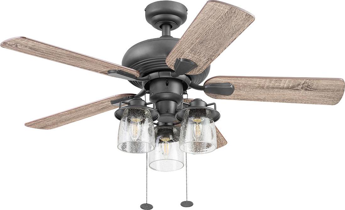 Prominence Home Crown Canyon Bronze 52 In. Indoor LED Ceiling Fan (5 Blades)