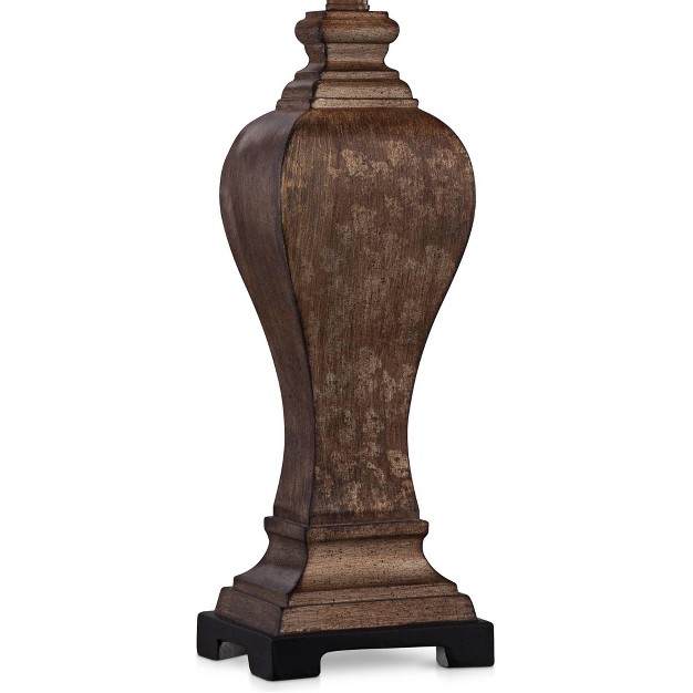 Tall Curved Urn Traditional End Table Lamp Brown Bronze Finish Single Living Room Bedroom Bedside Nightstand House Office