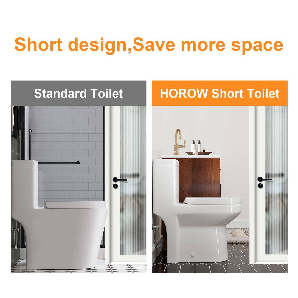 HOROW 1-piece 0.81.28 GPF Dual Flush Round Toilet in White with Seat Included HR-0033S