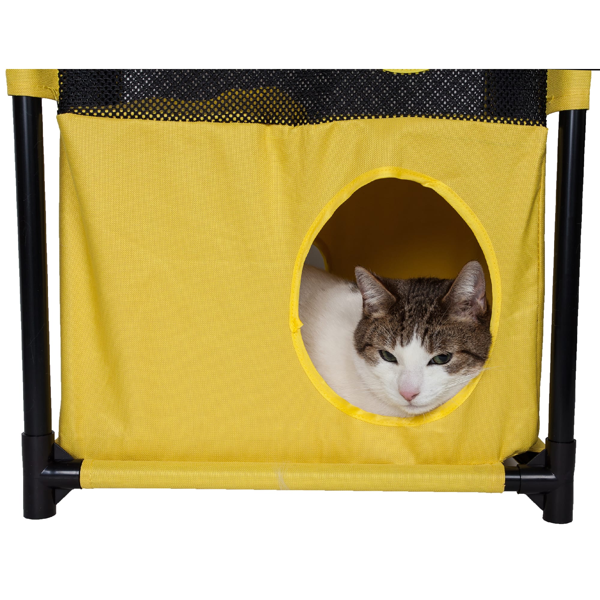 Pet Life Blue Square Obstacle Soft Folding Sturdy Play-Active Collapsible Travel Cat House， 17.71