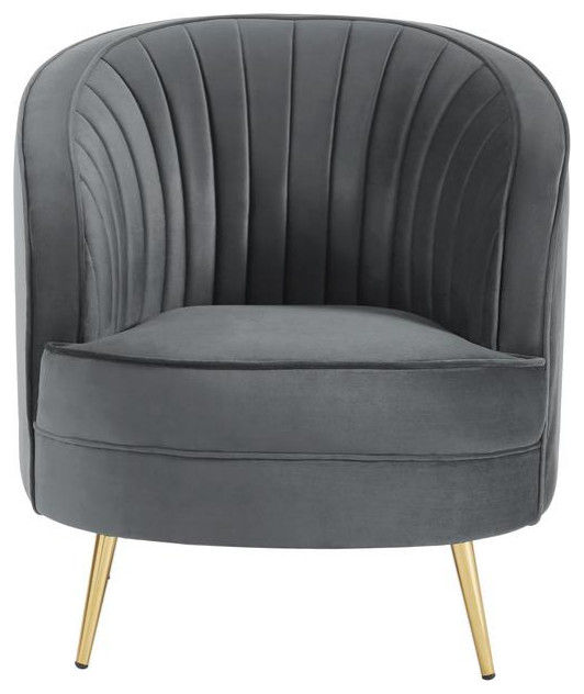 Wallace Modern Velvet Accent Chair In Gray   Midcentury   Armchairs And Accent Chairs   by BisonOffice  Houzz