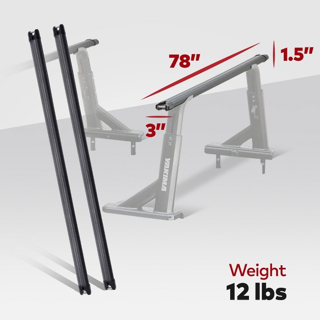 Yakima 78 Inch Lightweight Heavy Duty Aluminum Hd Crossbar With Rubber Infill And T Slot Technology Compatible With Streamline Towers set Of 2