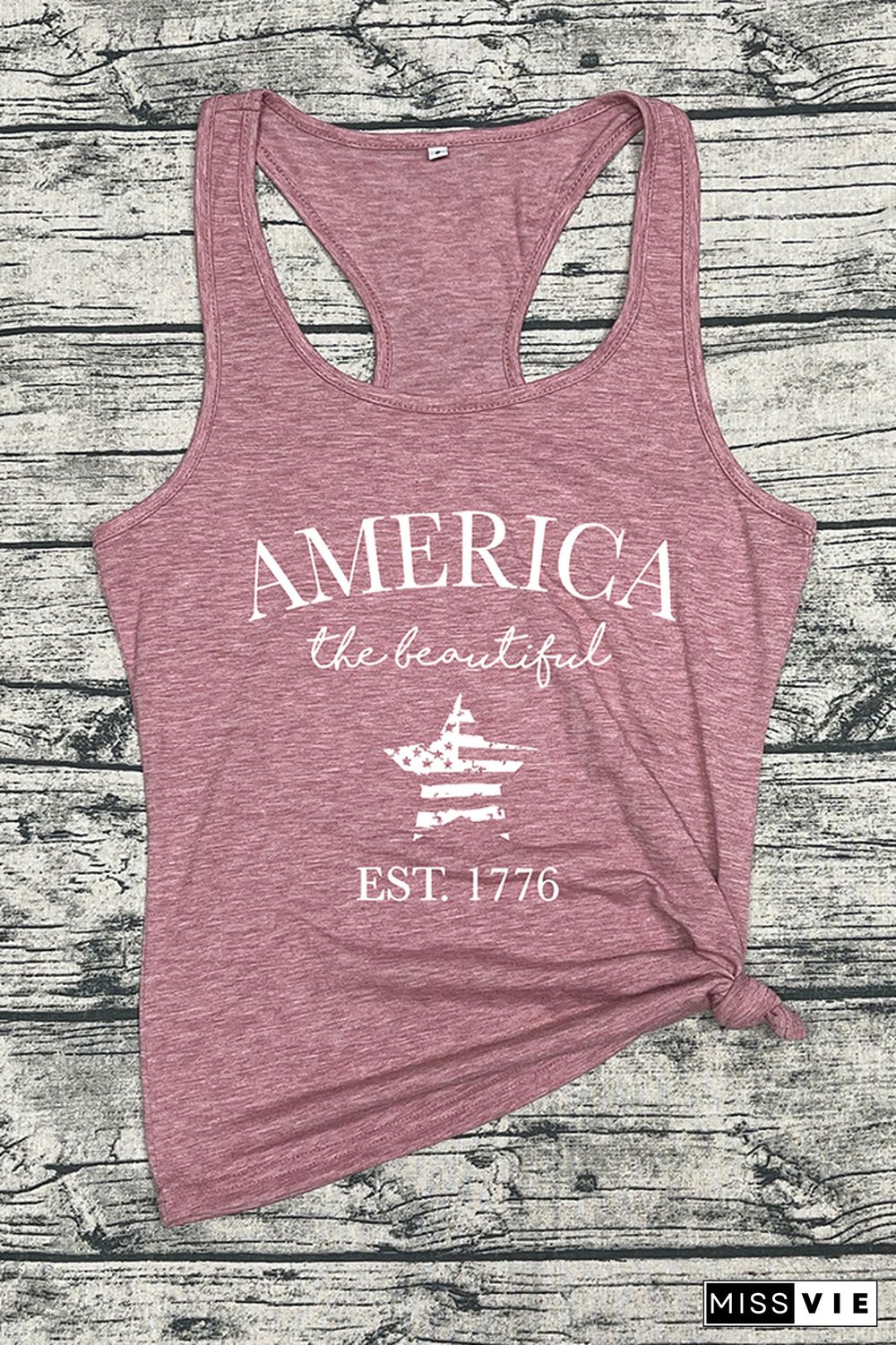 America EST. 1776 Printed Sleeveless Tank Top Wholesale