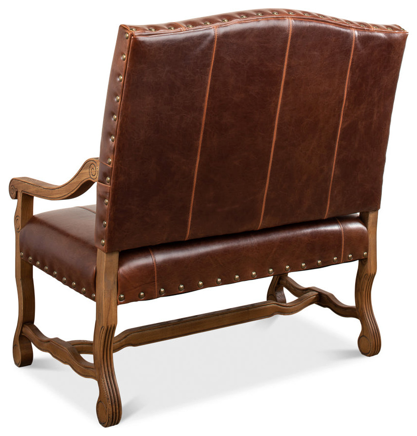 Italian Leather Settee   Traditional   Armchairs And Accent Chairs   by Sideboards and Things  Houzz