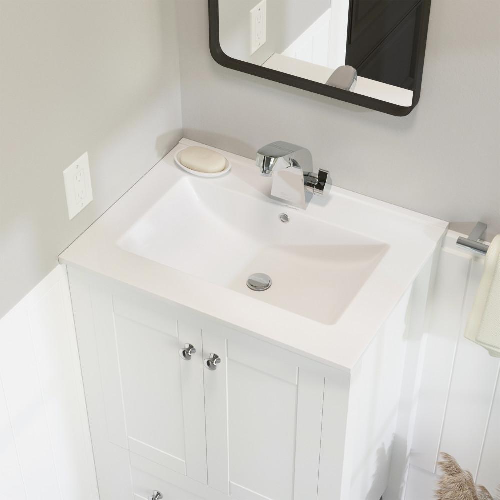 Ceramic Vanity Top 24 with Single Faucet Hole