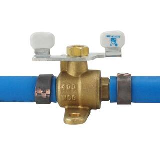 Apollo 12 in. Brass PEX-B Barb Ball Valve with Tee Handle and Mounting Pad APXV12T