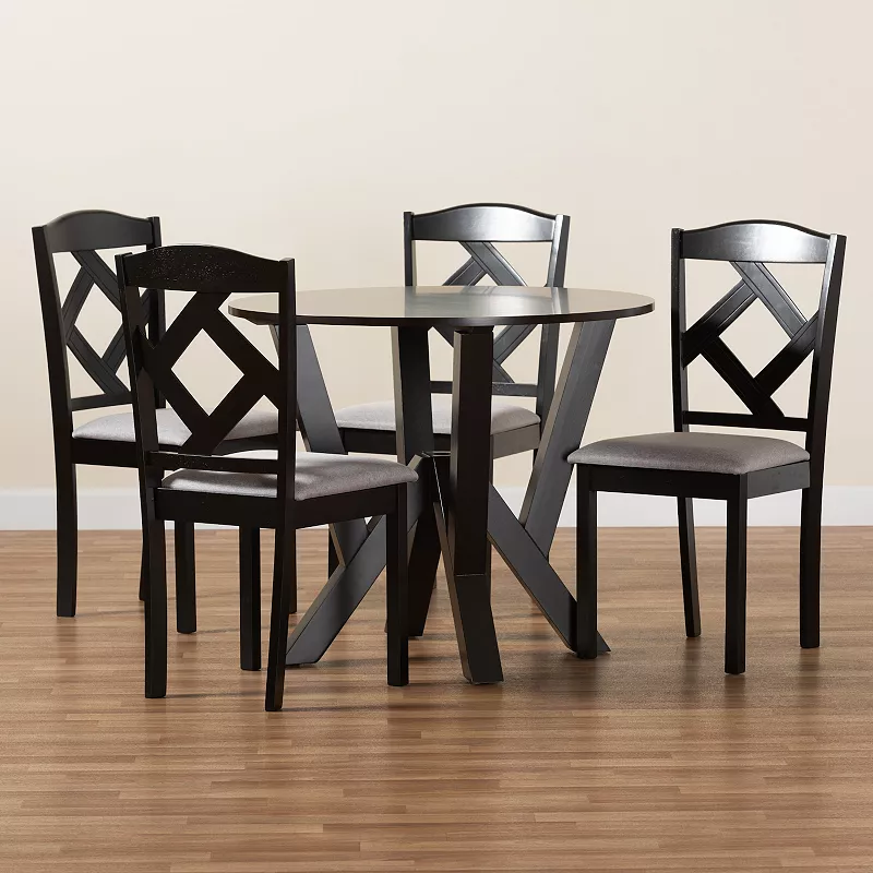 Baxton Studio Riona Dining Table and Chair 5-piece Set