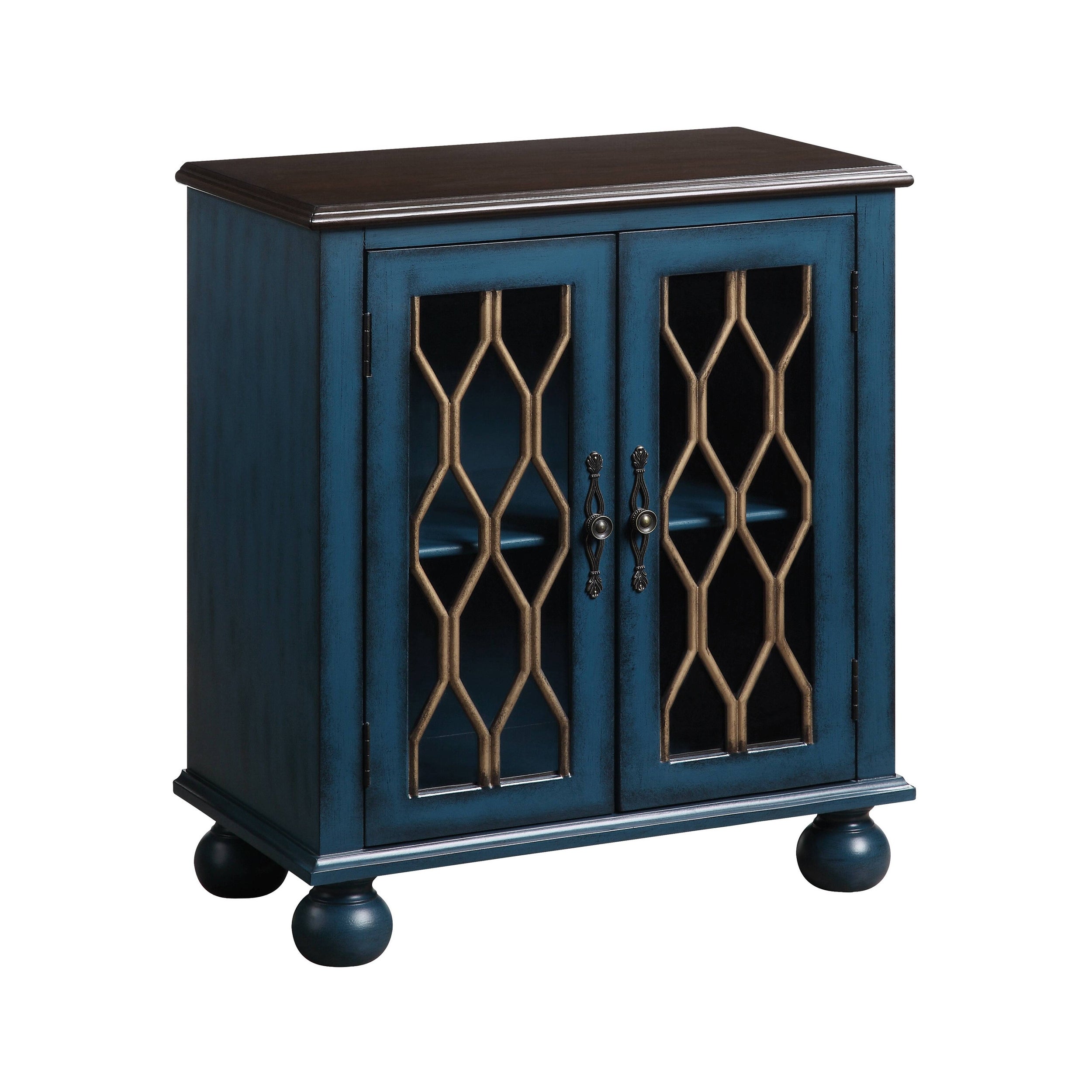 ACME Lassie Rectangular Console Table in Antique Blue