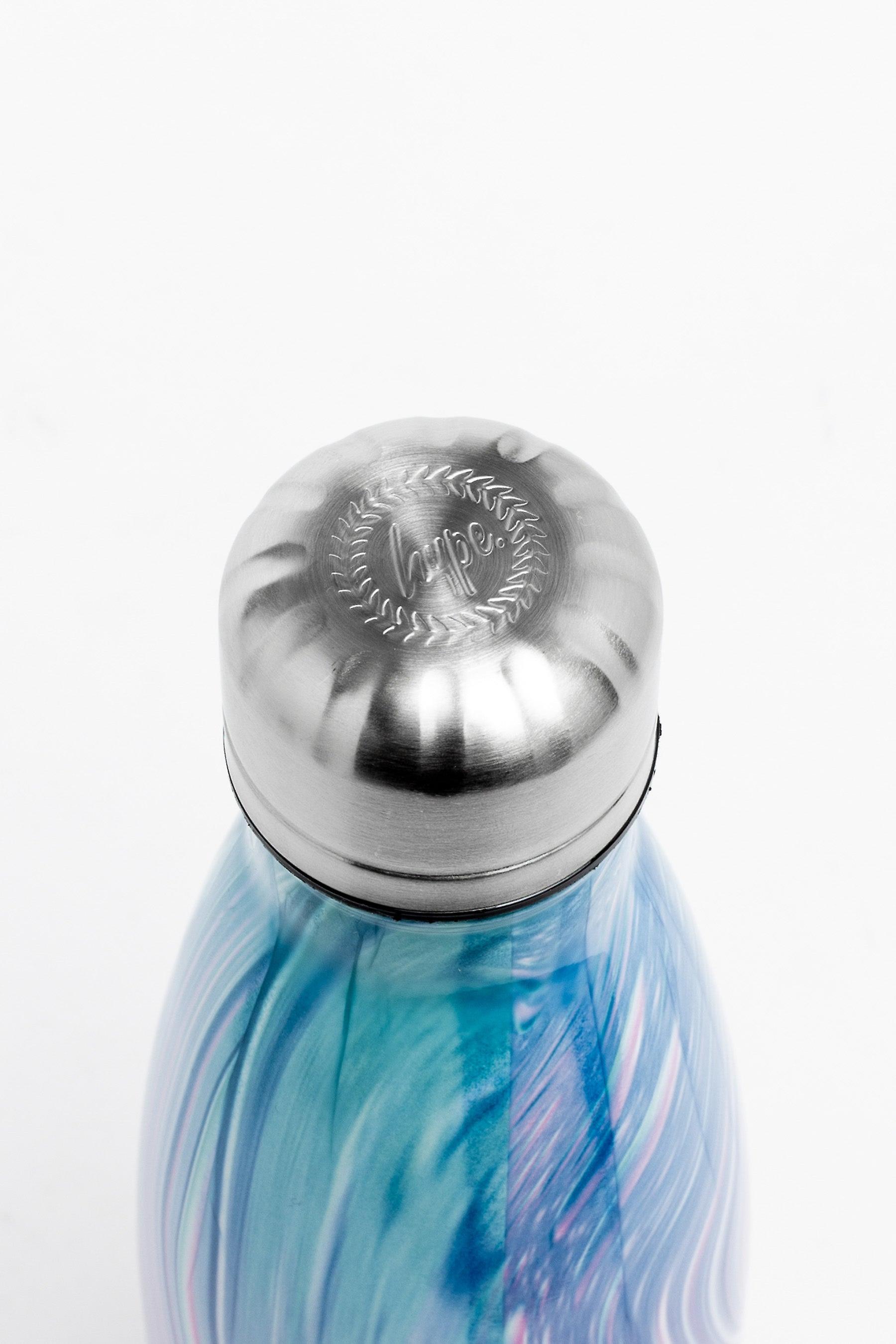 Hype unisex teal purple marble crest bottle