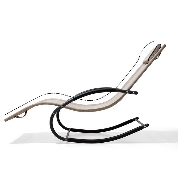 Pellebant Patio Rocking Chairs Chaise Lounge Chairs (Set of 2)