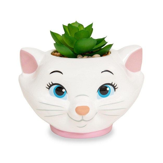 Silver Buffalo Disney The Aristocats Marie 4 inch Mini Planter With Artificial Succulent