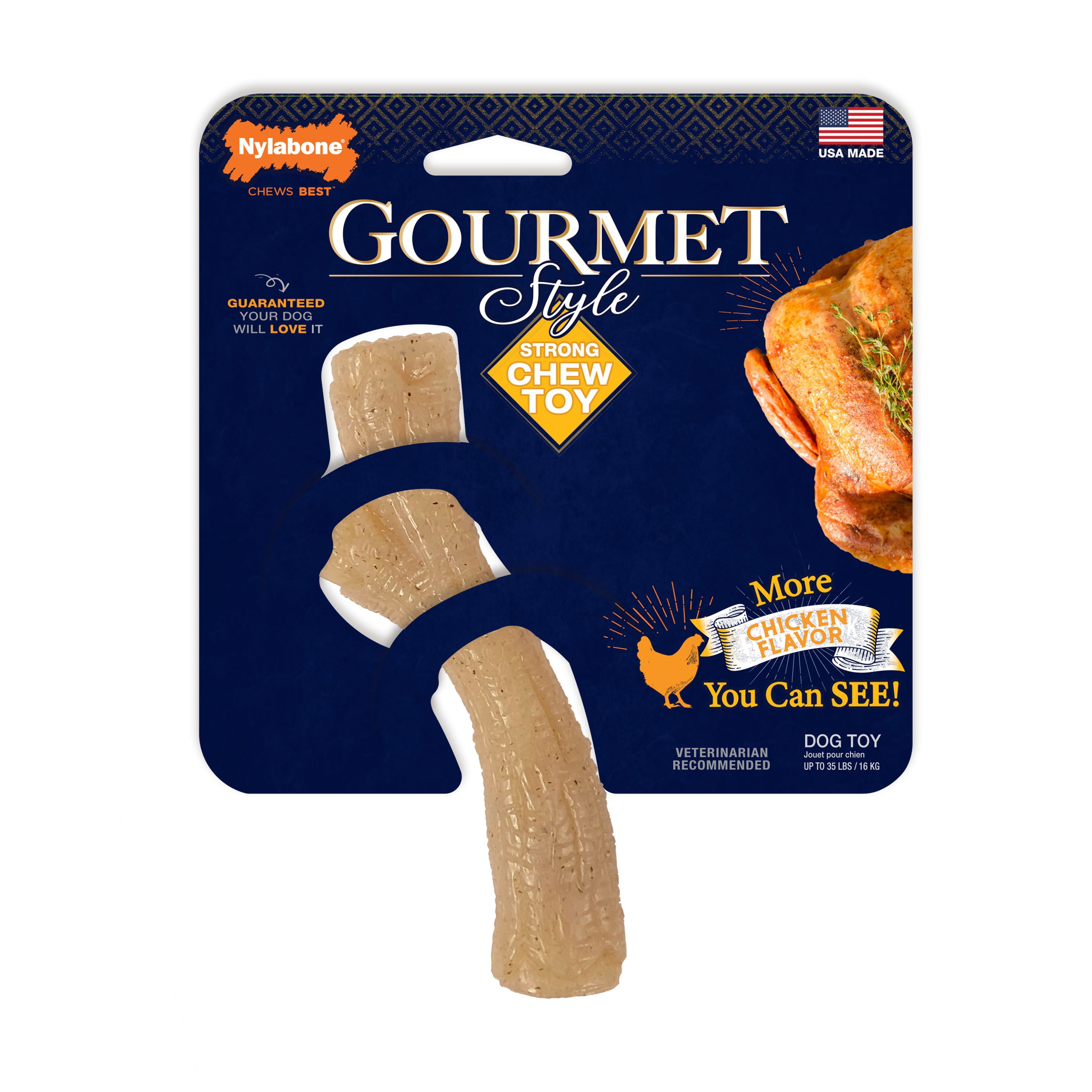 Nylabone Gourmet Style Dog Chew Toy Stick Chicken Medium/Wolf (1 Count)