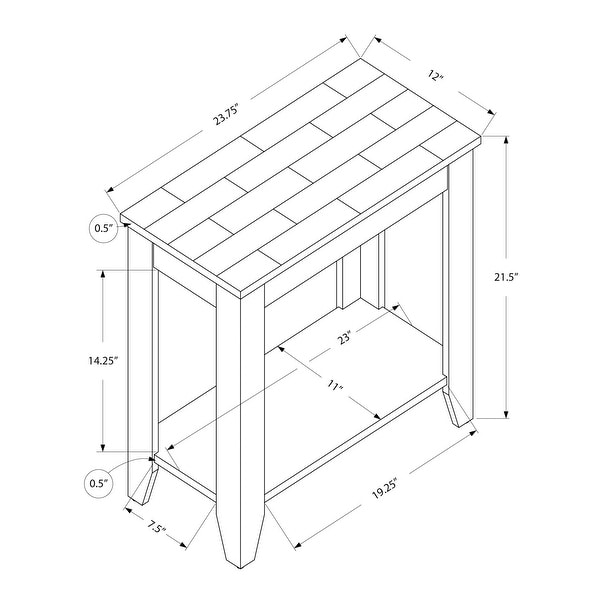 Cappuccino Marble Top Rectangular Side Accent Table