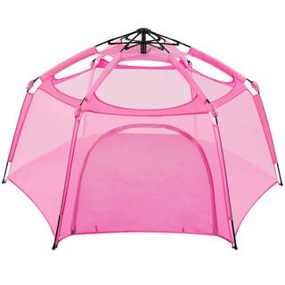 Alvantor 84 in. x 84 in. x 44 in. Pink Instant Pop Up Portable Play Yard Canopy Tent Kids Playpen Lightweight No Waterproof 8052