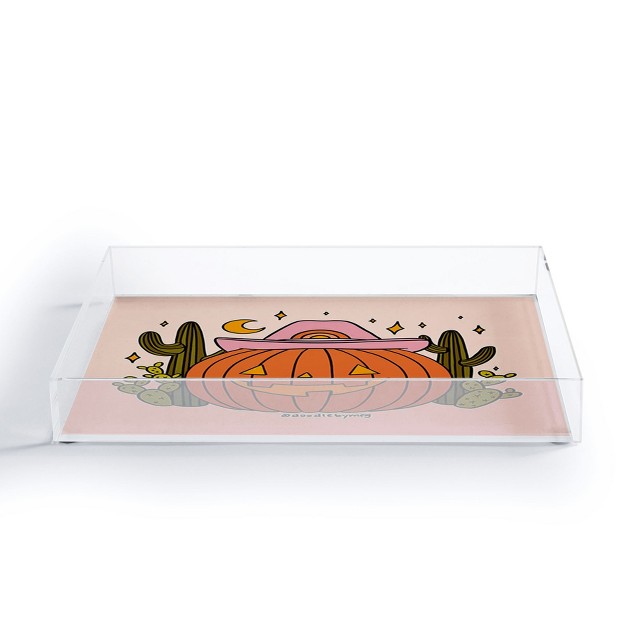 Doodle By Meg Cowboy Pumpkin Acrylic Tray Deny Designs