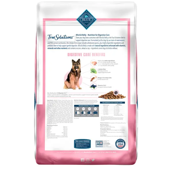 Blue Buffalo True Solutions 24 lb Blissful Belly Natural Digestive Care Adult Dry Dog Food