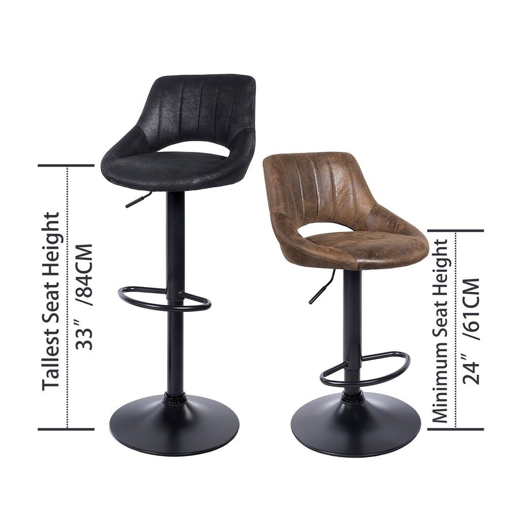 Art Leon Modern Adjustable 360 Swivel Barstool with Retro Faux Leather