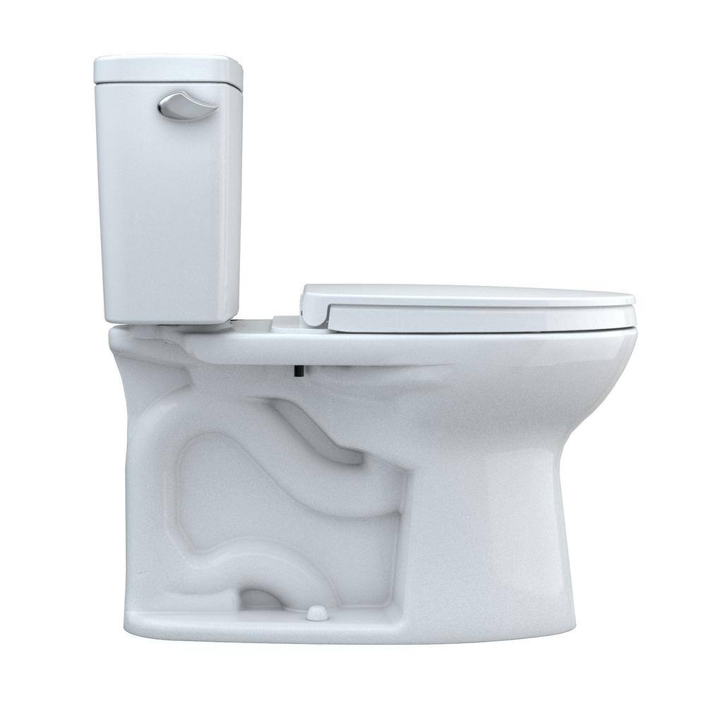 TOTO Drake 2-Piece 1.6 GPF Single Flush Elongated Standard Height Toilet in Cotton White SoftClose Seat Included MS776124CSG#01