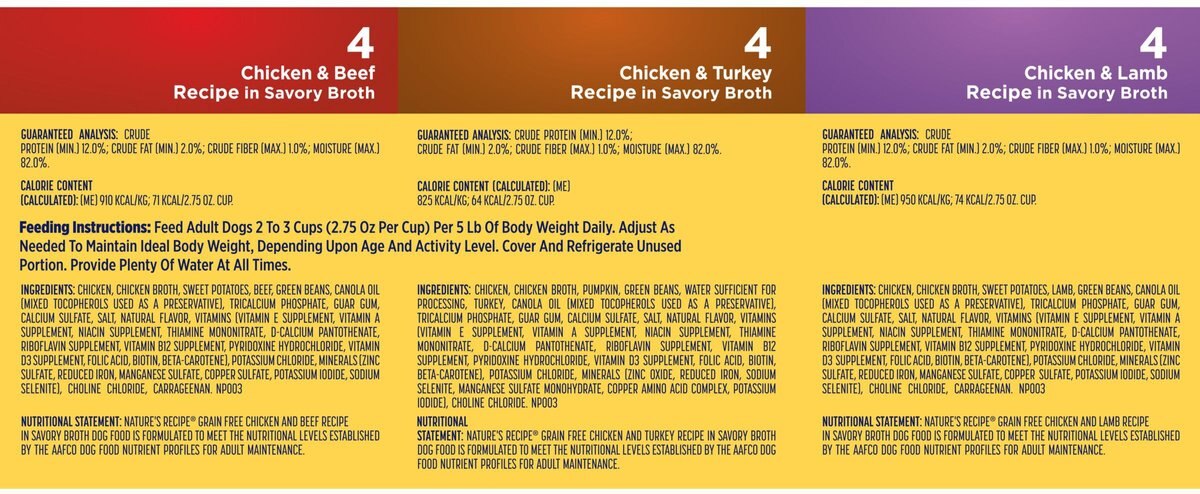 Nature's Recipe Prime Blends Variety Pack Wet Dog Food， 2.75-oz， case of 12