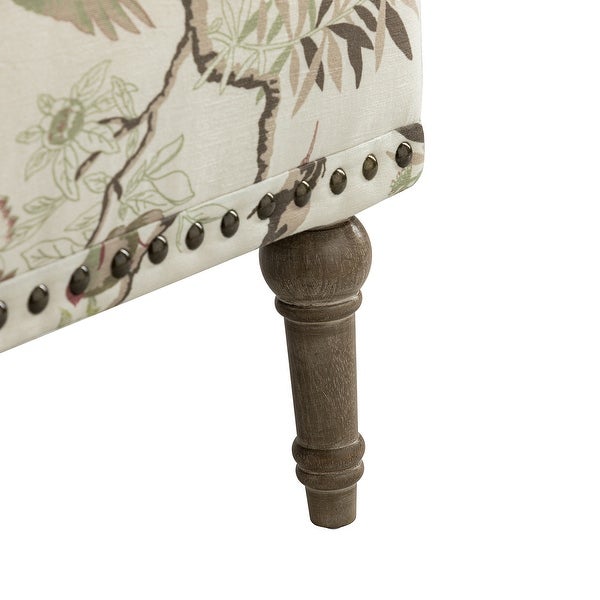 Geltrude Traditonal Floral Fabric Design Upholstered Accent Armchair with Turned Legs by HULALA HOME