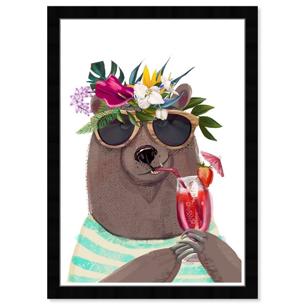 X 15 quot Cocktail Fresh Bear Animals Framed Art Print Wynwood Studio