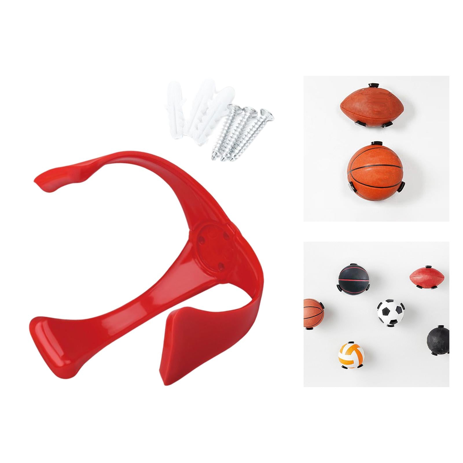 Wandmontiertes Balllagerregal， Dekoration， Bohren， Installationsunterstützung， Display， Leichtes Regal， Ballhalter， Klaue Für Basketball， Fußball Red