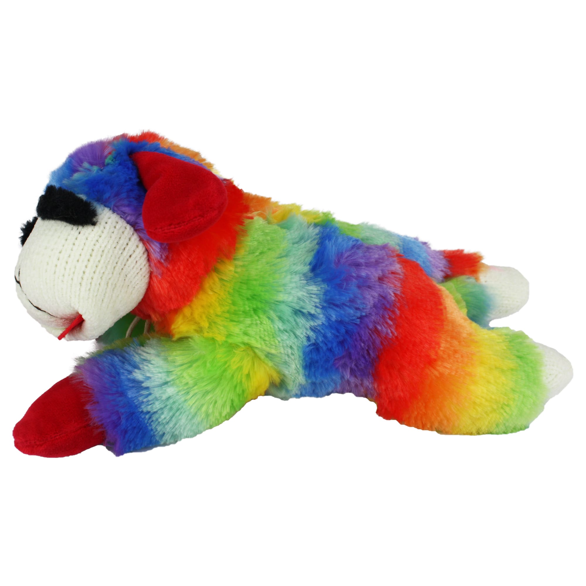 Multipet Rainbow Lamb Chop Plush Dog Toy， Small