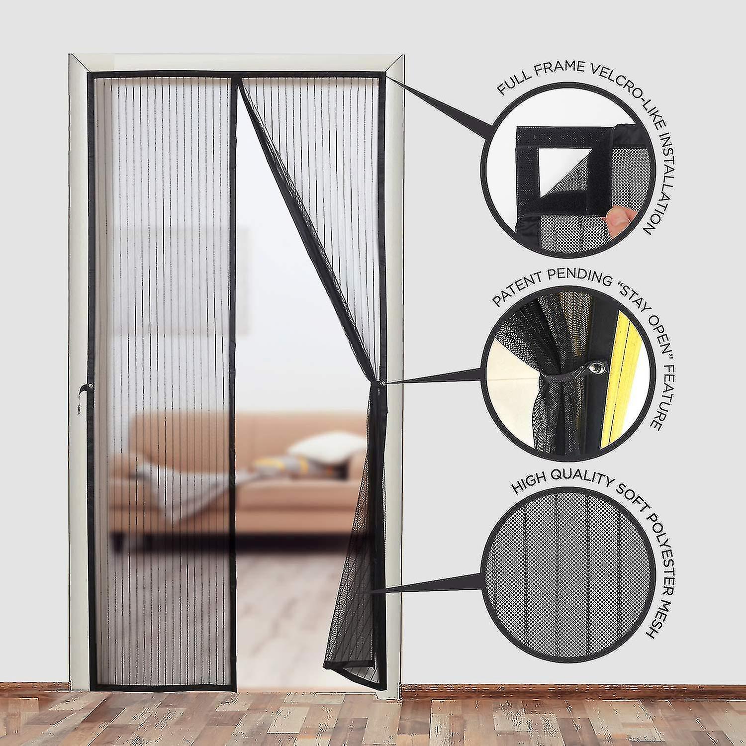 Naiwang Screen Door--ing， -duty， Hands- Mesh It To Bugs From Entering-pet And Ld Friendly-keep Open Funct Du