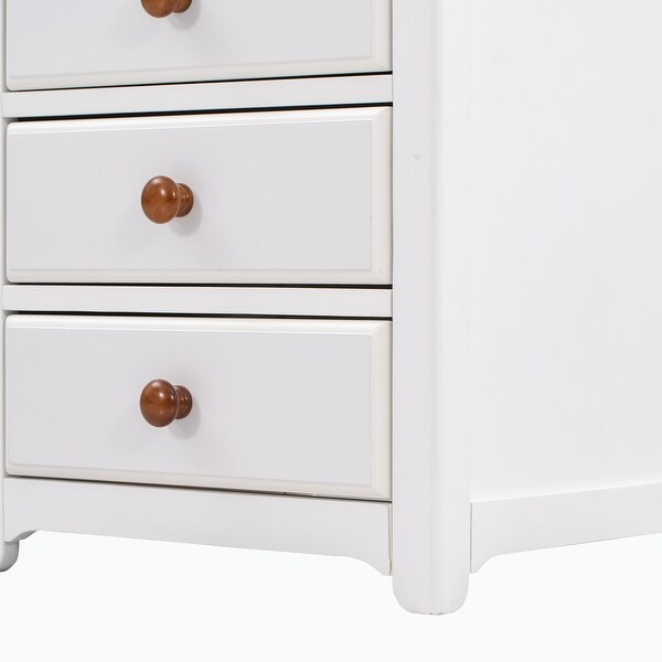 Nightstand with USB Charging Ports and Three Drawers - - 36934055