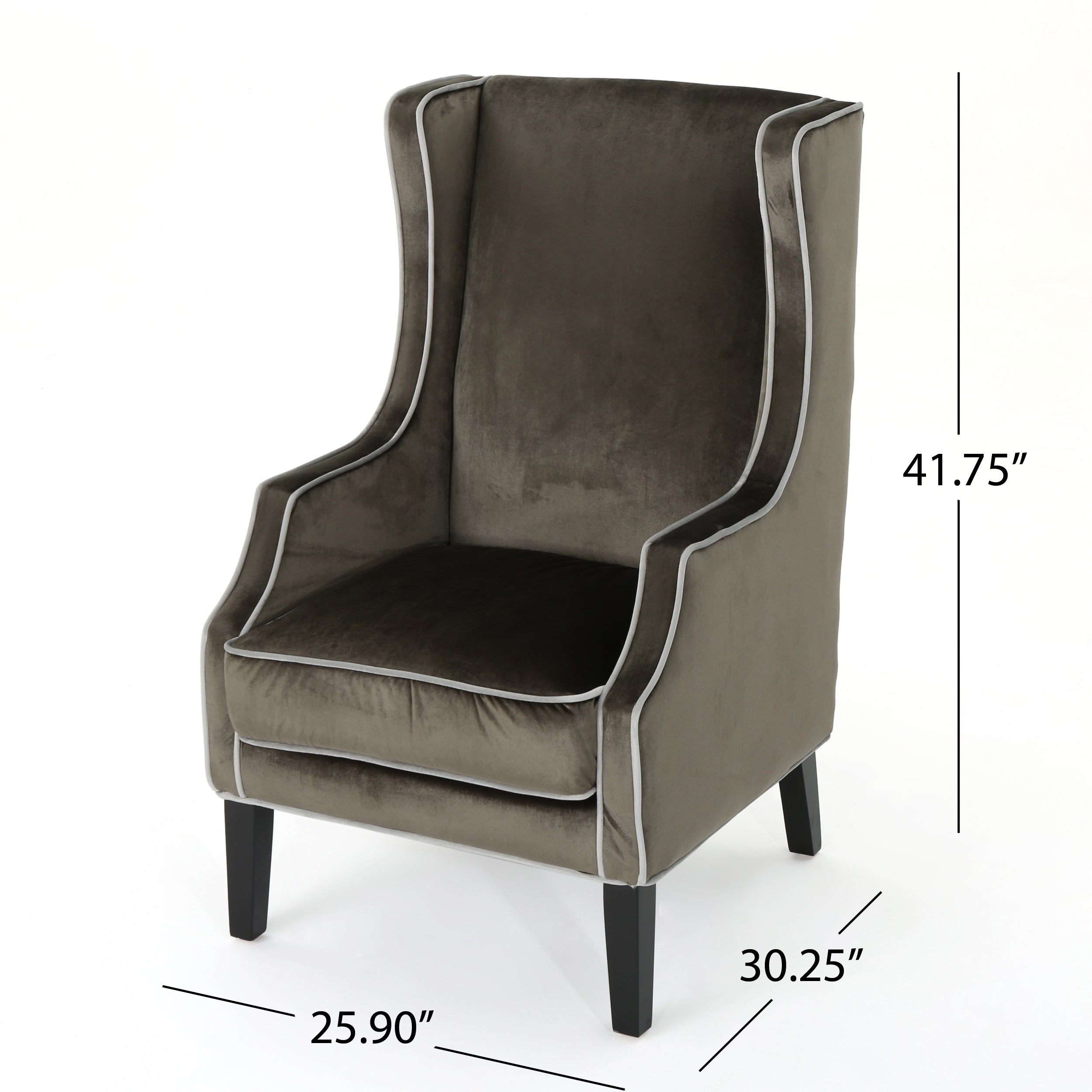 Edell Velvet Wingback Accent Chair